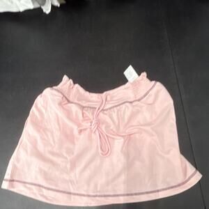 Women's Pink Mini Short Skirt Regular Fit Drawstring Waist Polyester Size S